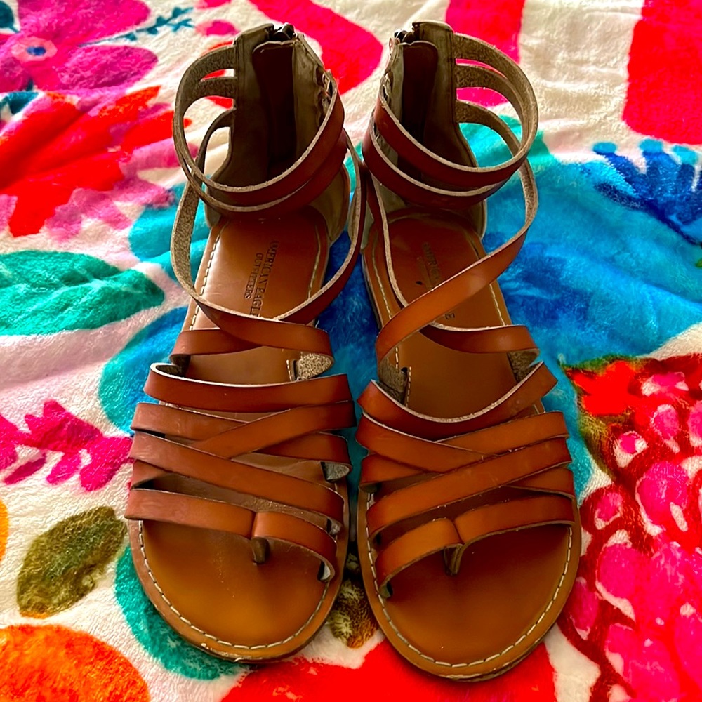 American Eagle Outfitters Brown Strappy Gladiator Sandals